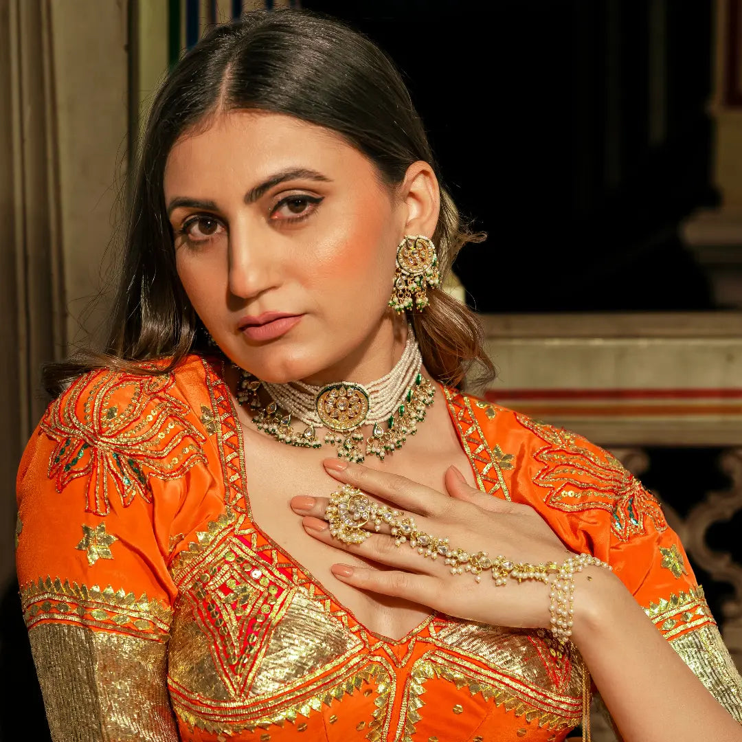 Pearl Kundan Choker Set