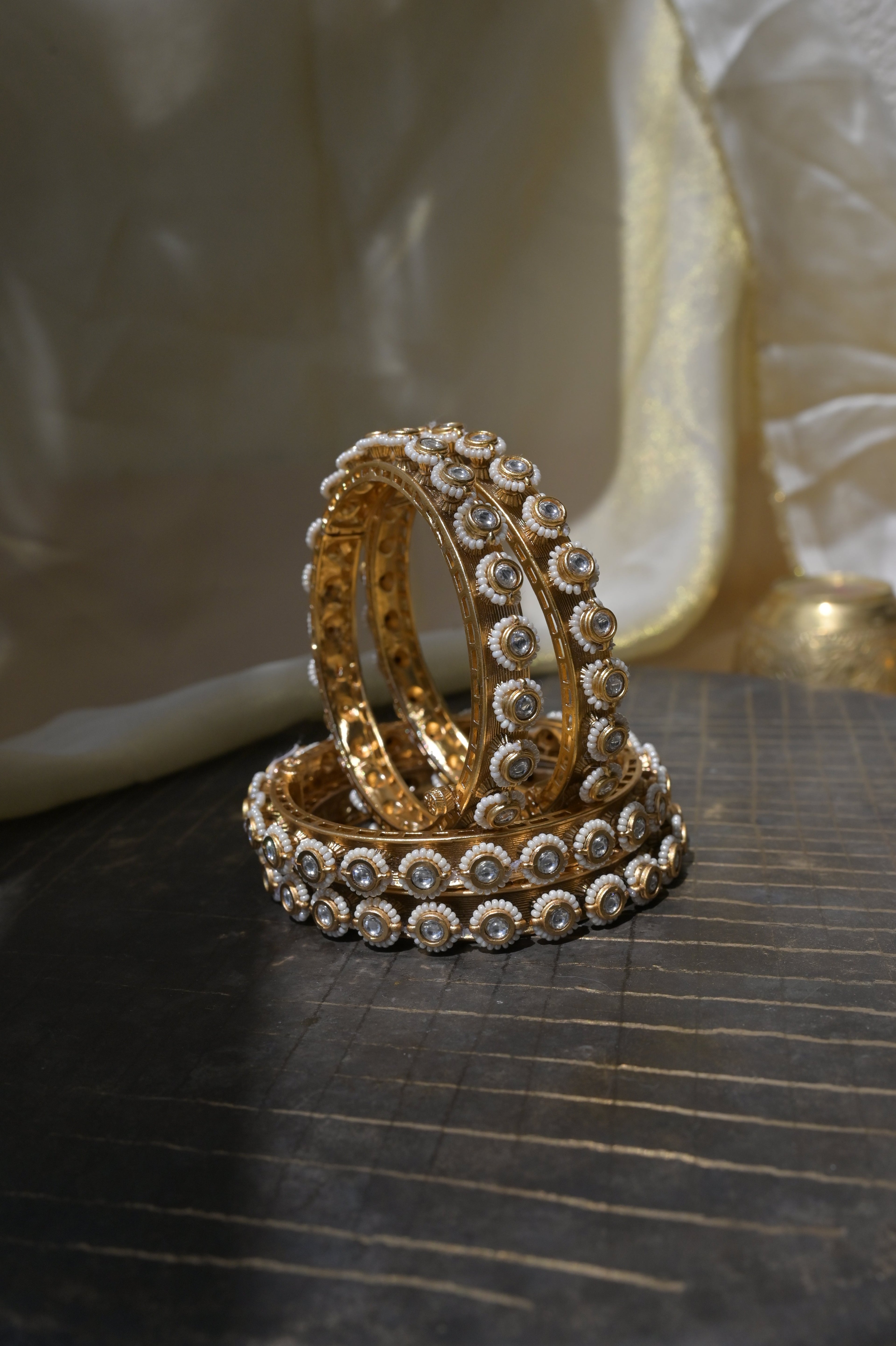 Pearl Kundan Bangles