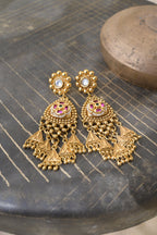 Ruby Kundan Tassel Earrings