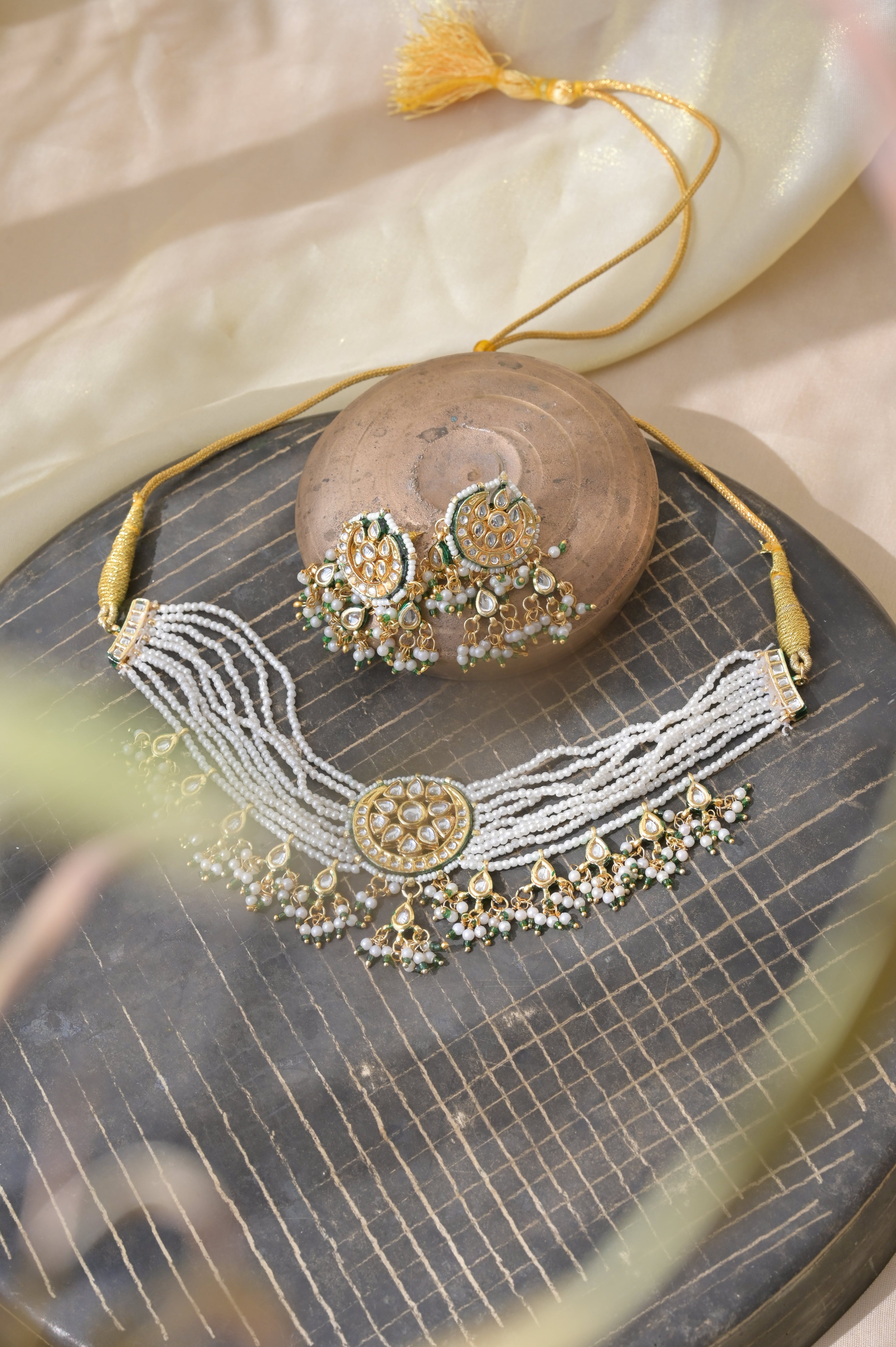 Pearl Kundan Choker Set