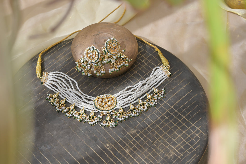 Pearl Kundan Choker Set