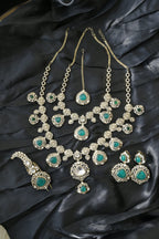 Emerald Kundan Rani Haar Set
