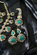 Emerald Kundan Rani Haar Set