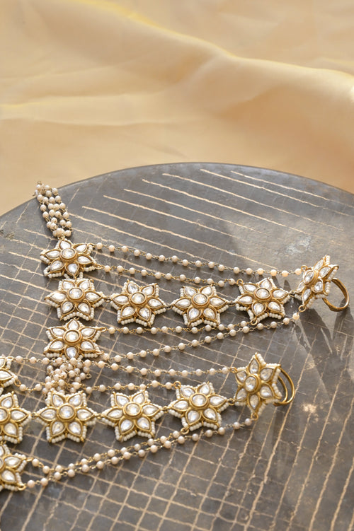 Floral Kundan Hathphool