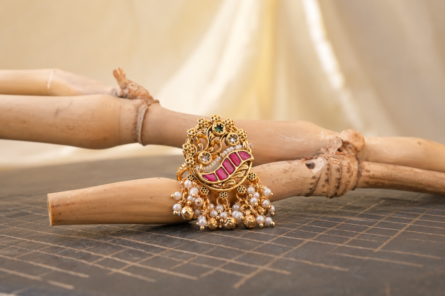 Pink Meenakari Ring