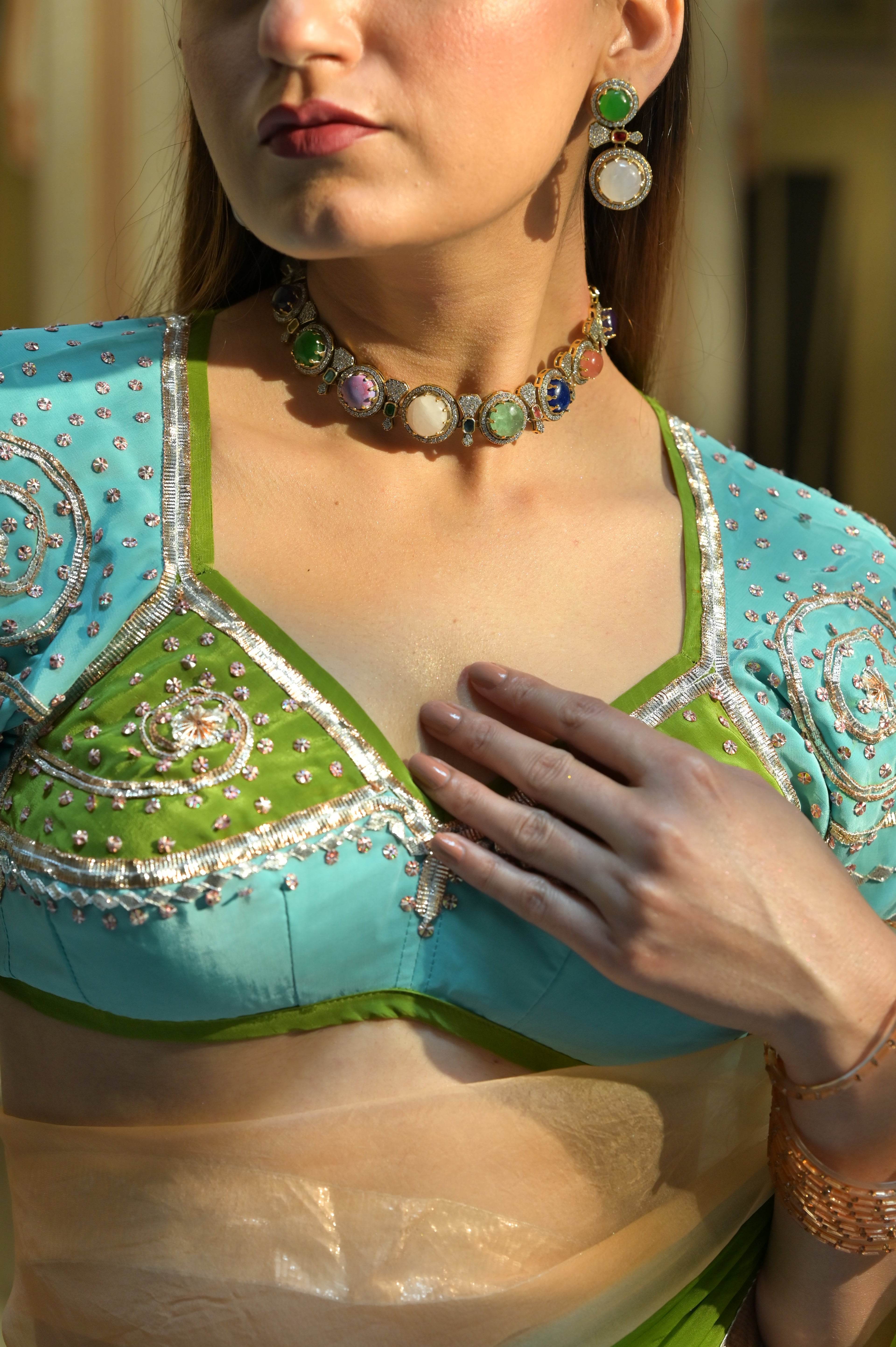 Multicolor Stone Necklace Set