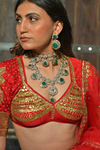 Emerald Kundan Rani Haar Set