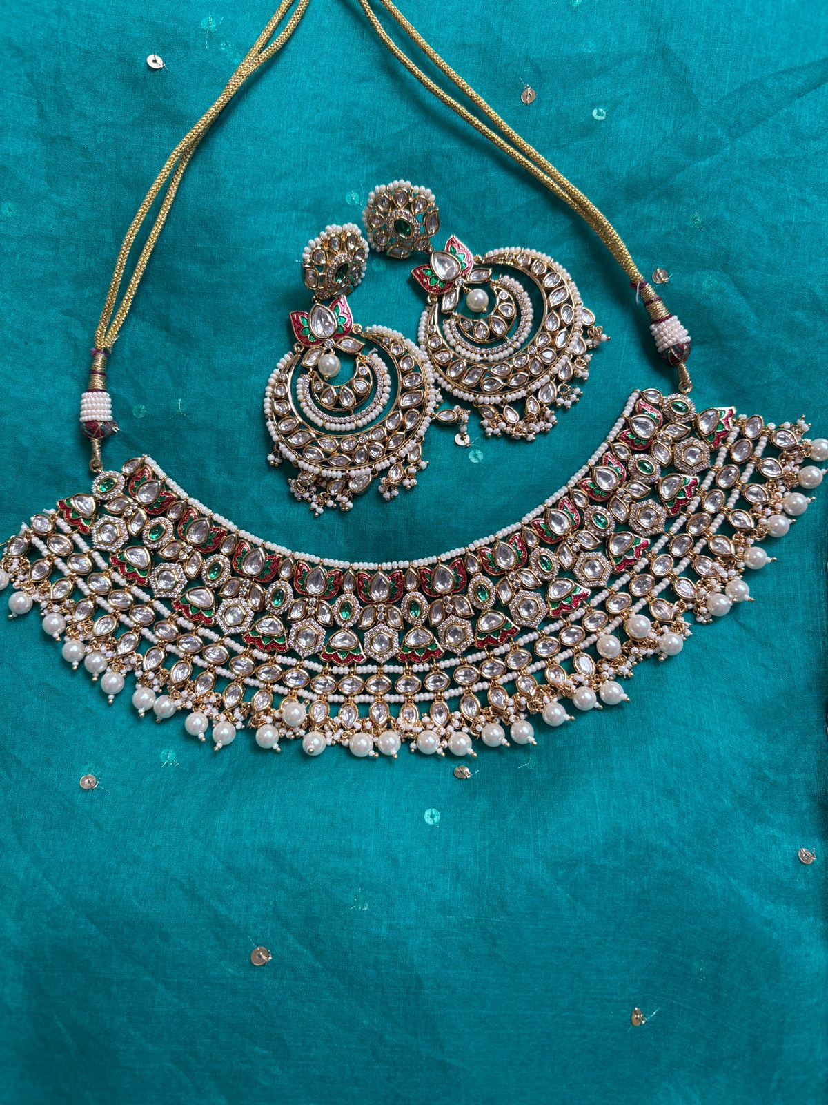 Meenakari kundan Necklace set