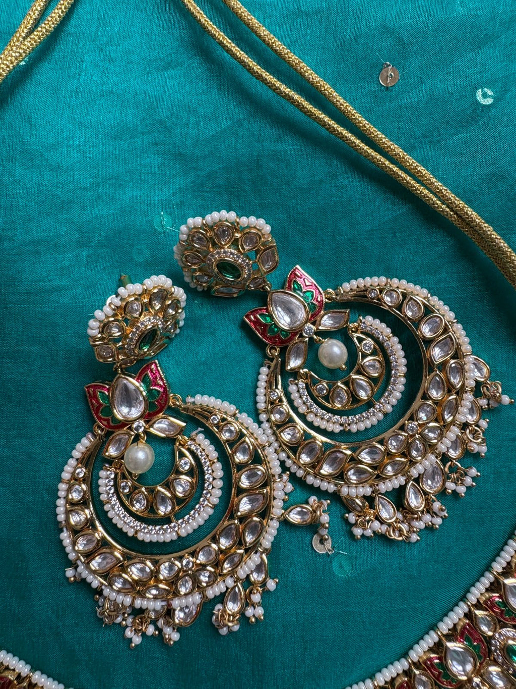 Meenakari kundan Necklace set