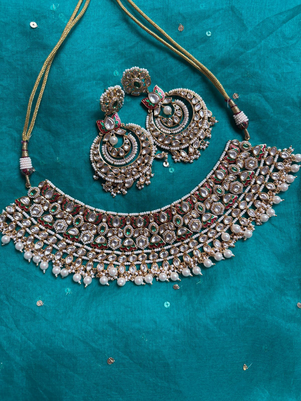 Meenakari kundan Necklace set