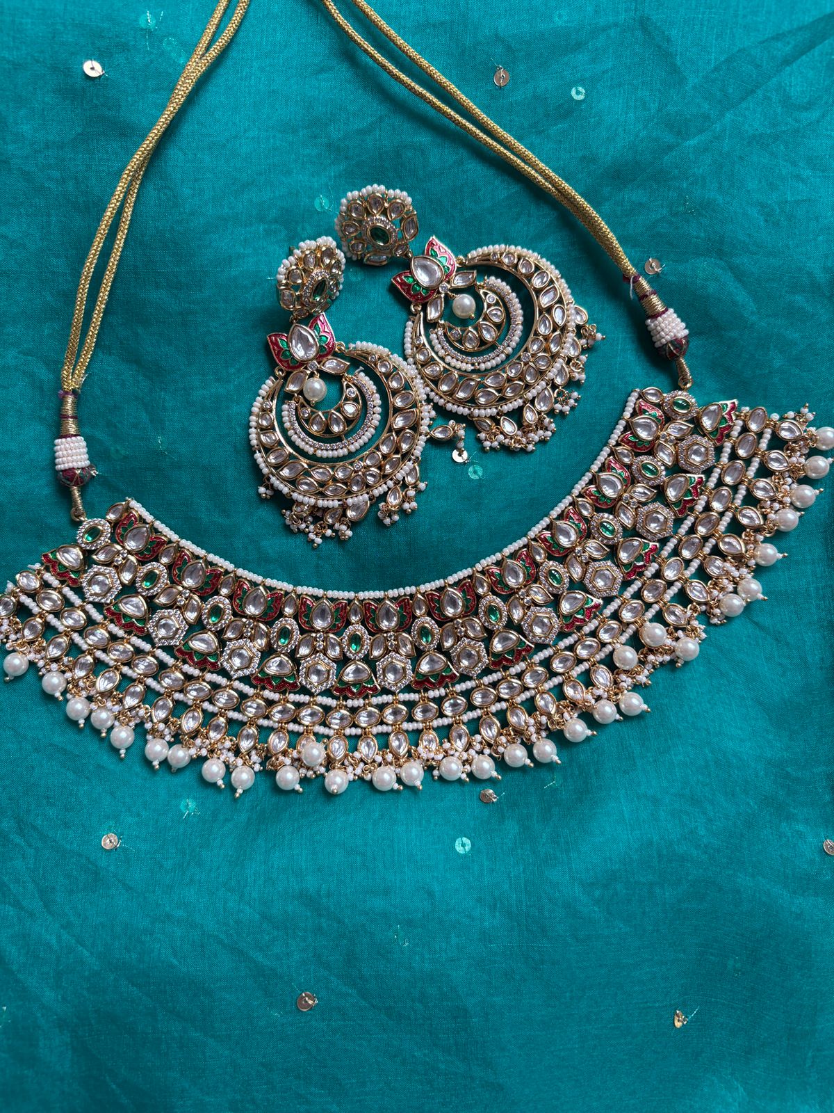 Meenakari kundan Necklace set
